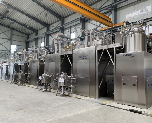 Modulares symex Mischsystem bestehend aus festen und mobilen Mischeinheiten